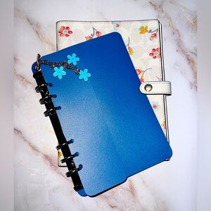 COACH Notebook A6 Binder Adapter Insert & Pockets | Clear/Navy Blue/Silver